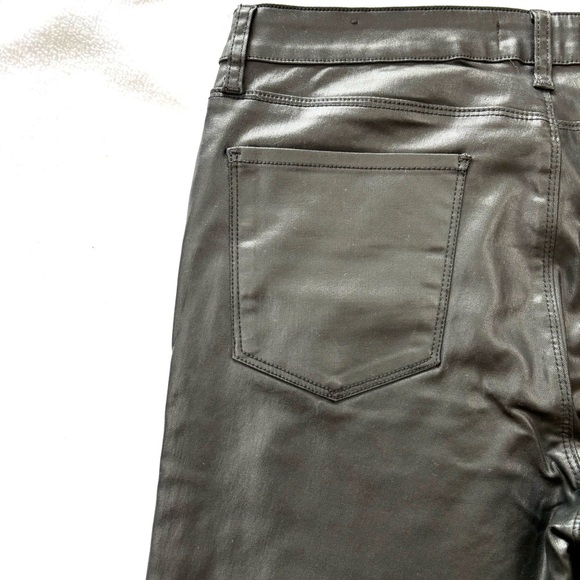 Kut From The Kloth Retro Black Shiny Matte Highrise Flare Faux Leather Pant (12) - Picture 9 of 16